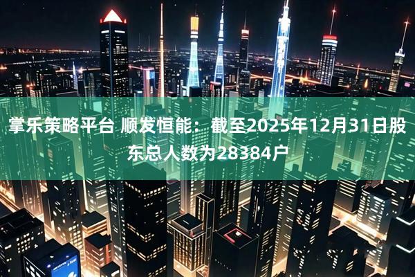 掌乐策略平台 顺发恒能：截至2025年12月31日股东总人数为28384户